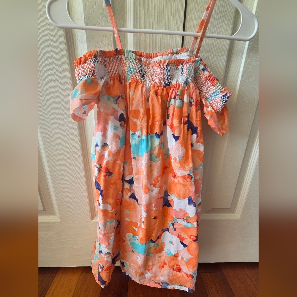 Janie and Jack Floral Off The Shoulder Dress, Size 10